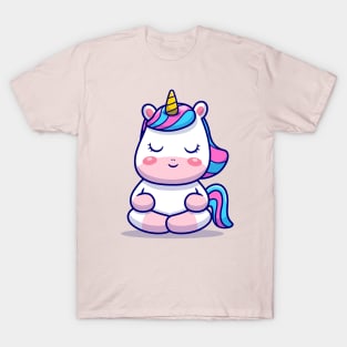 Cute Unicorn Meditation T-Shirt